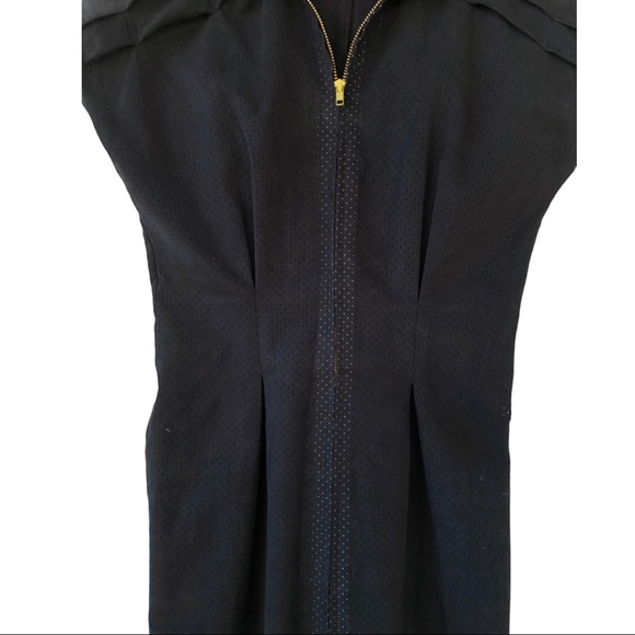 Runway Virtual Runway Connection Collared Full Front Zip Eyelet Dress Black Sz M - Picture 5 of 10